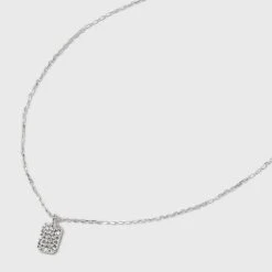 Sterling Silver Cubic Zirconia Tag Pendant Necklace - A New Day™ Silver 5 Sterling Silver Cubic Zirconia Tag Pendant Necklace - A New Day™ Silver -A New Day Shop GUEST df5d3405 bf77 46a1 b5b6 f32f0713f2e6