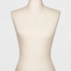 Sterling Silver Pave Cubic Zirconia Cross Pendant Necklace - A New Day™ Silver/Clear