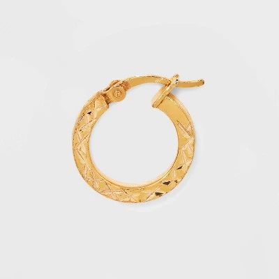 14K Gold Plated Click Top Duo Hoop Earring Set 2pc - A New Day™ Gold 1 14K Gold Plated Click Top Duo Hoop Earring Set 2pc - A New Day™ Gold