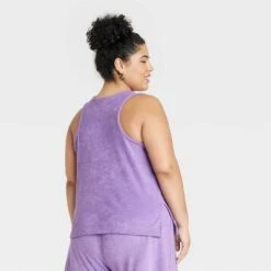 Women's Plus Size Terry Tank Top - A New Dayâ„¢ Purple 2X