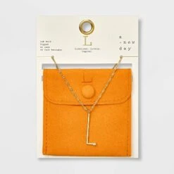 Gold Dipped Scattered Cubic Zirconia Initial Pendant Necklace - A New Day™ Gold -A New Day Shop GUEST f418541b 716e 4a30 8735 4e0b13715999