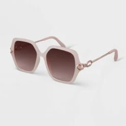 Women's Oversized Square Matte Sunglasses - A New Day™ Ivory