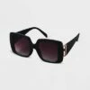 Women's Retro Square Sunglasses - A New Day™ Black
