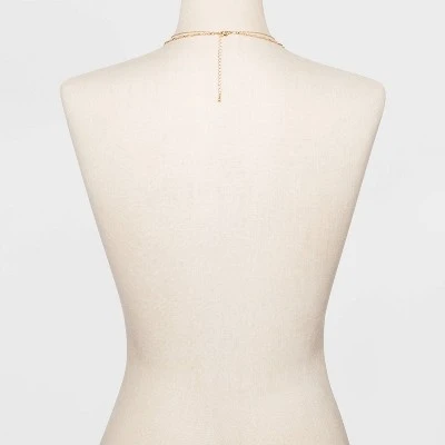 Mother Of Pearl And Metal Two Row Layered Necklace Pendant - A New Day™ Gold 2 Mother Of Pearl And Metal Two Row Layered Necklace Pendant - A New Day™ Gold - Image 2