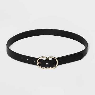 Women's Double Buckle Belt - A New Day™ Black 2 Women's Double Buckle Belt - A New Day™ Black - Image 2