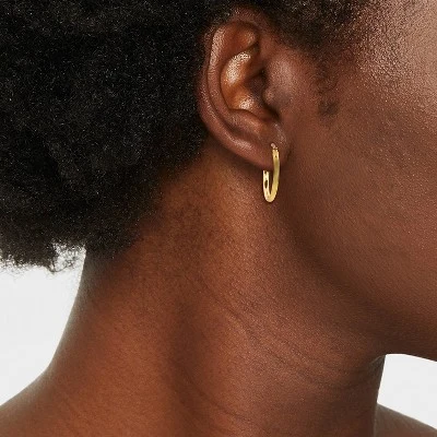 14K Gold Plated Click Top Hoop Earrings - A New Day™ Gold 1 14K Gold Plated Click Top Hoop Earrings - A New Day™ Gold